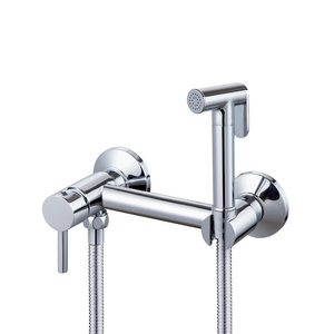 Handheld Chrome Hot Cold Water Mixer Tap Bathroom Douche Portable Toilet Shattaf Bidet Spray Bidet Faucets