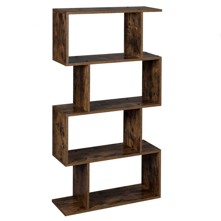 6-Tier Cube Display Wooden Bookcase Shelf and Room Divider Free Standing Decorative Storage Bookshelf Brown For Living Office