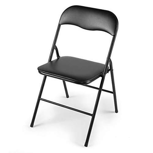 Cheap Factory Supply Portable Padded Black Folding Chair for Living Room Office furniture