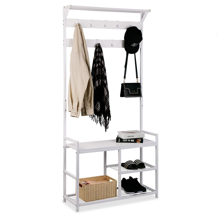 White Clothes Garment Rack Heavy Duty Clothing Rolling Rack