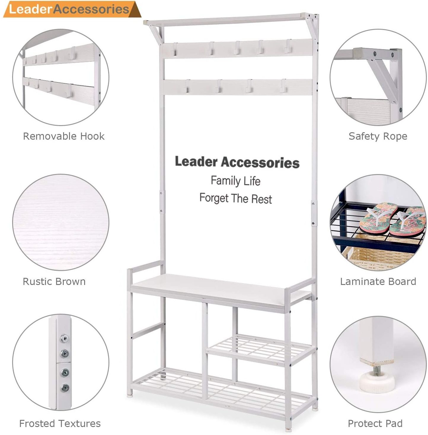 White Clothes Garment Rack Heavy Duty Clothing Rolling Rack