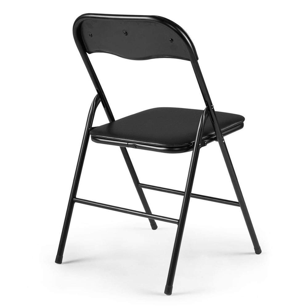 Cheap Factory Supply Portable Padded Black Folding Chair for Living Room Office furniture