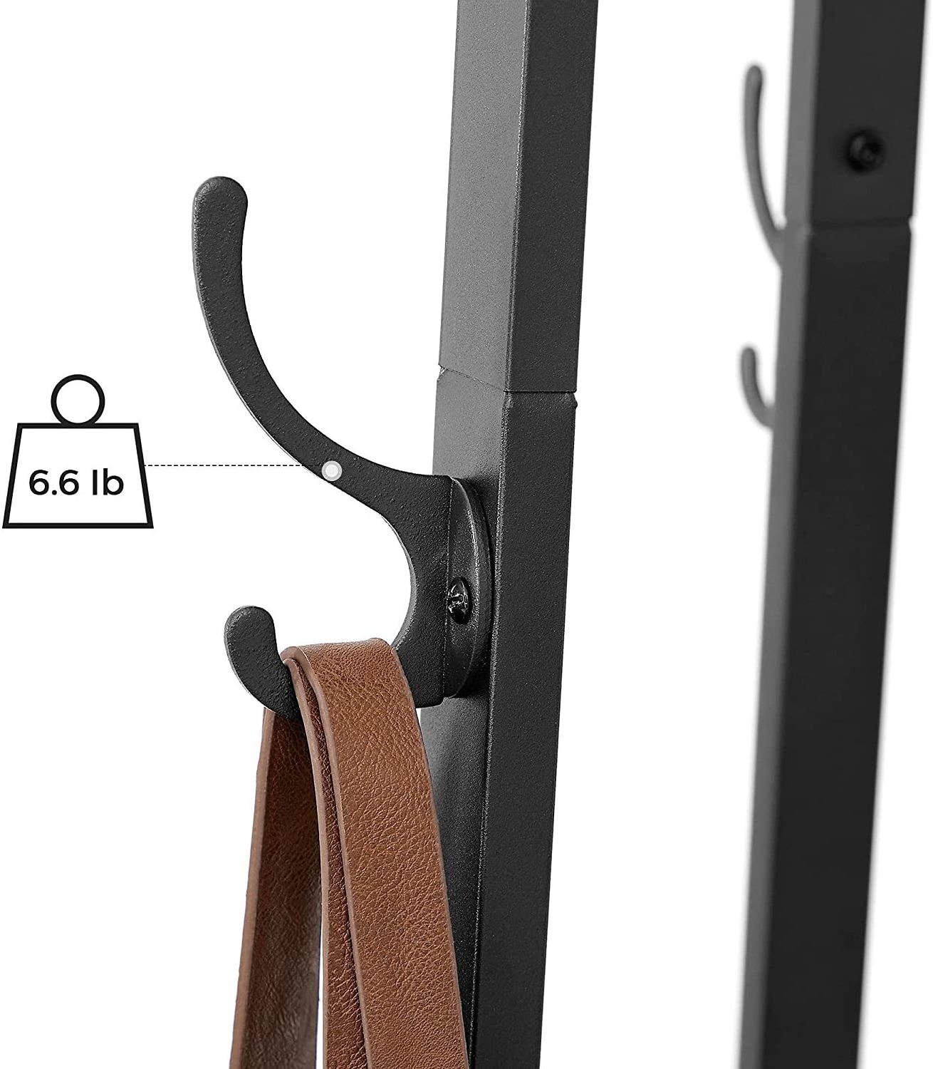 Coat Rack with 4 Hooks and 3 Shelves Freestanding Clothes Rail Stable Space Saving Industrial for Clothes Hats Bags Hallway