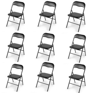 Cheap Factory Supply Portable Padded Black Folding Chair for Living Room Office furniture