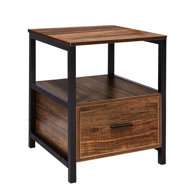 Sofa Side Table Wood Night Stand With One Drawer Underneath