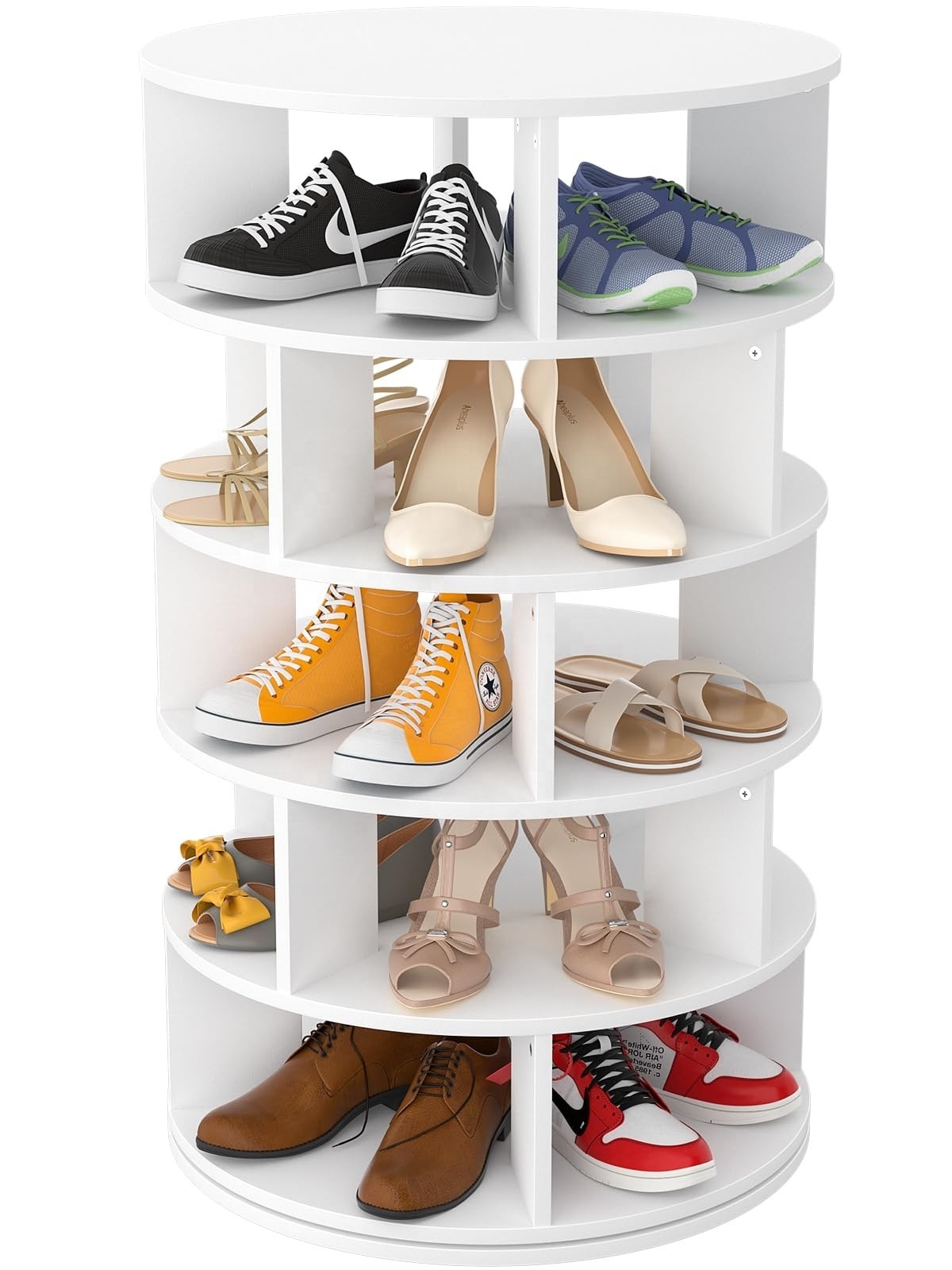 Shoe Rack Storage Organizer Spinning Tower Shoes Storage Shelf 360 Rotating Environmentally Friendly  Modern Household