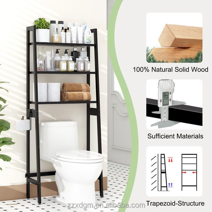 Hot Selling 3-Tier White Shelf Bathroom Organizer Over The Toilet Washing Machine Rack Space saver toilet shelf