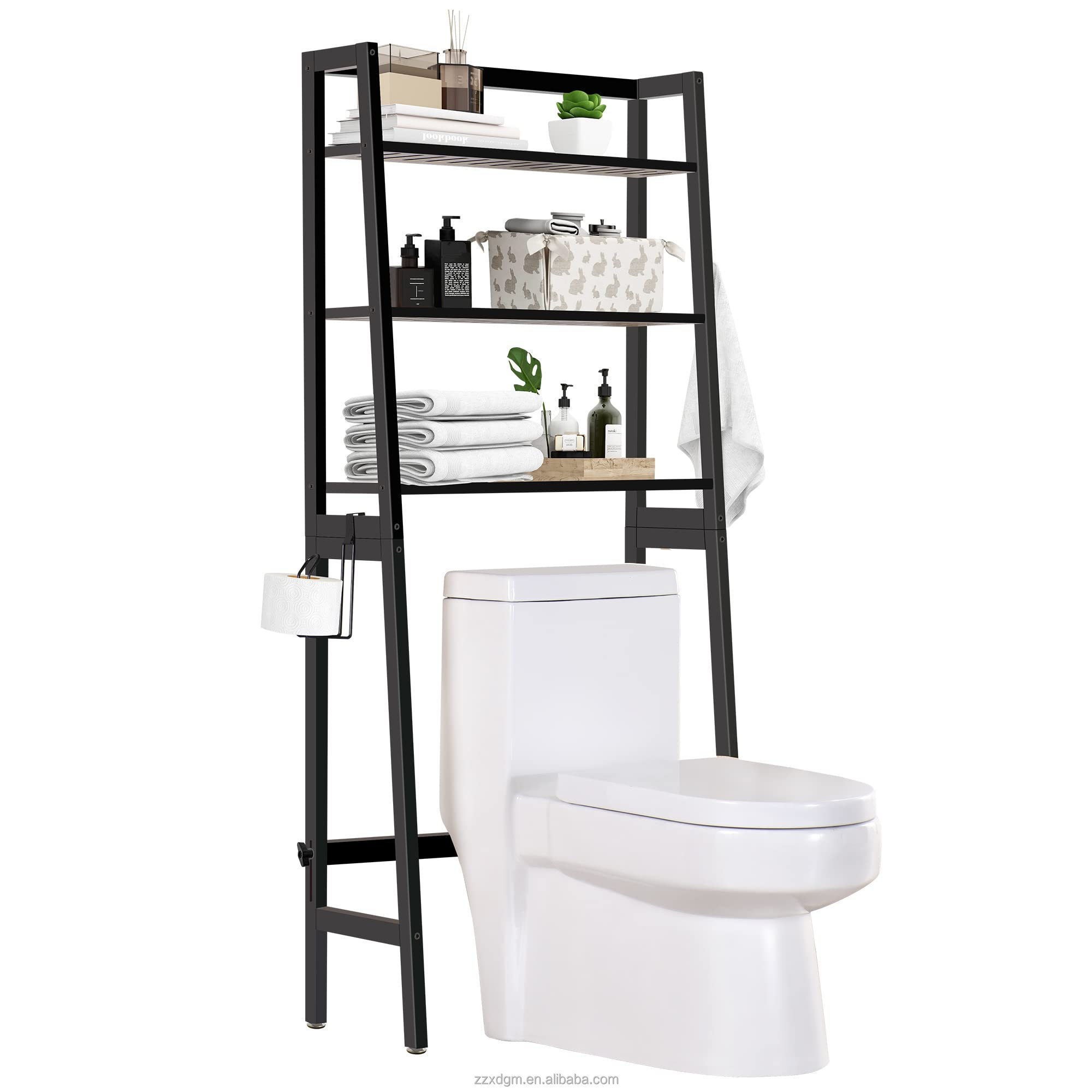 Hot Selling 3-Tier White Shelf Bathroom Organizer Over The Toilet Washing Machine Rack Space saver toilet shelf