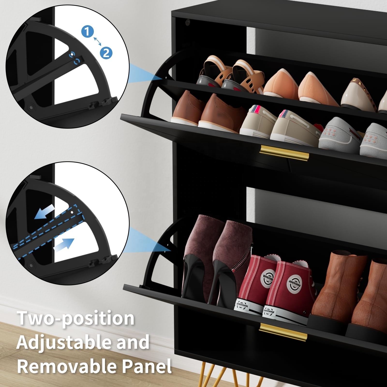 Living room furniture storage cabinet for shoes, entrance wooden shoe cabinet of modern design