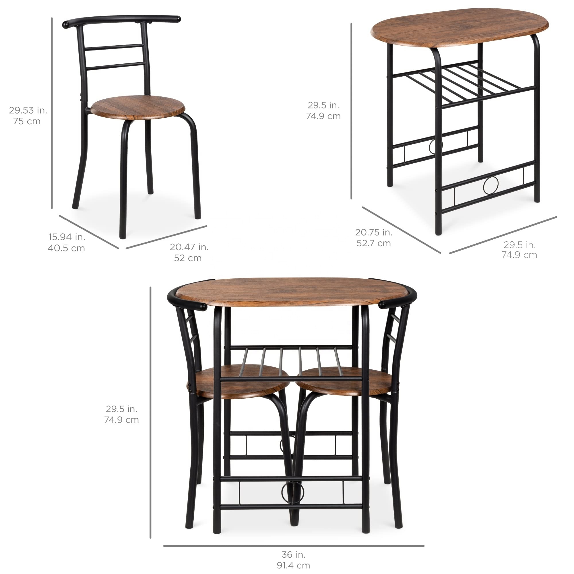 Factory Hot Selling Space Saving Dining Table Set With Two Chairs Small Space Kitchen Dining Set For Sale