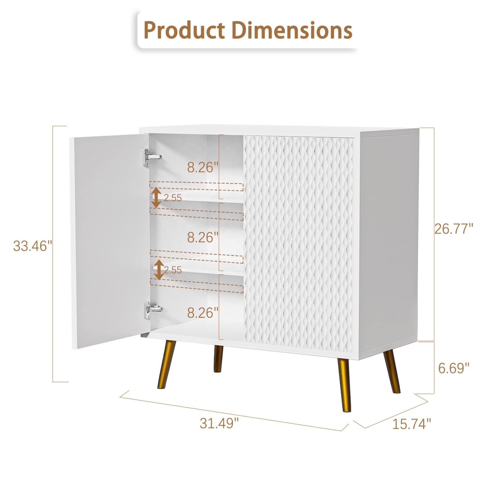 Hot Sale Accent Cabinet with Sideboard Storage Cabinet White Modern Wooden Buffet Cabinet for Dining Room Kitchen and Entryway