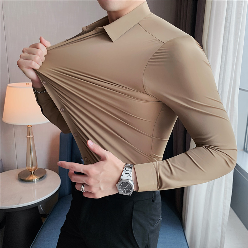 men clothes ,Men's Stylish Workout Check Design Long Sleeve Formal Casual Clothing Dress Shirt For Men ,Plus Size Men's Shirts