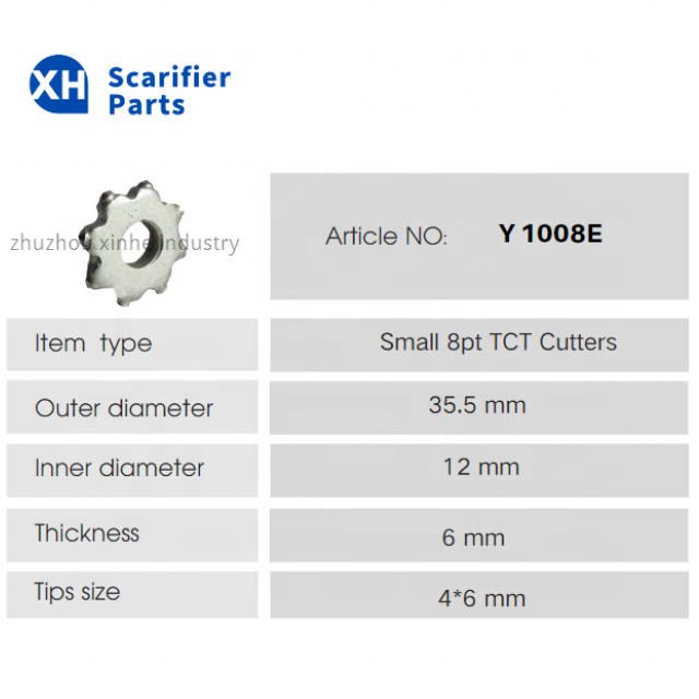 8pt TCT Scarifier Cutters Handheld Small 8pt Carbide Cutting Tool For Scarifier  Milling Machine