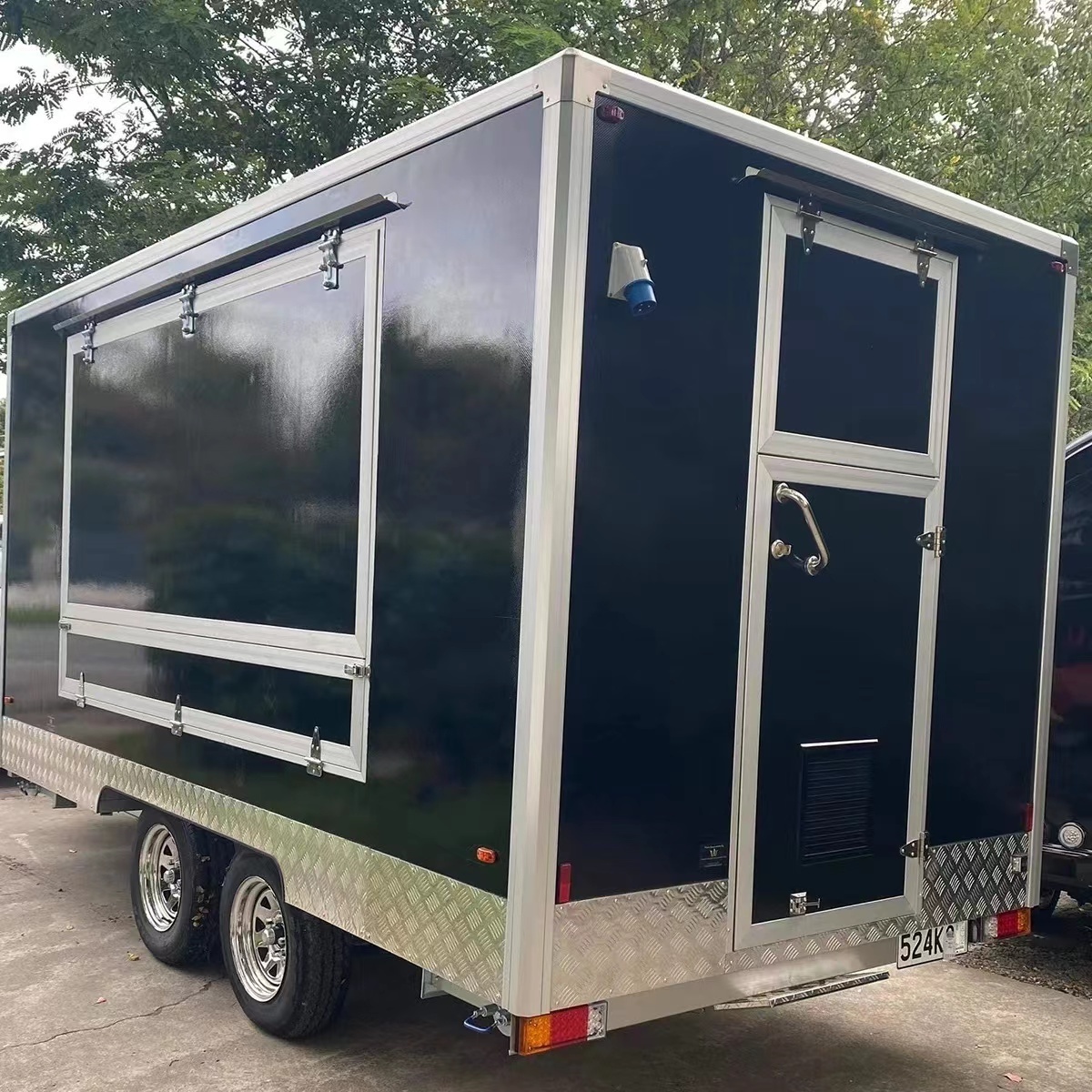 High Quality Square Food Trailer With Kiosk Snack Coffee Mobile Retail Food Trailer Lunch Baked Potato Cart Food Truck