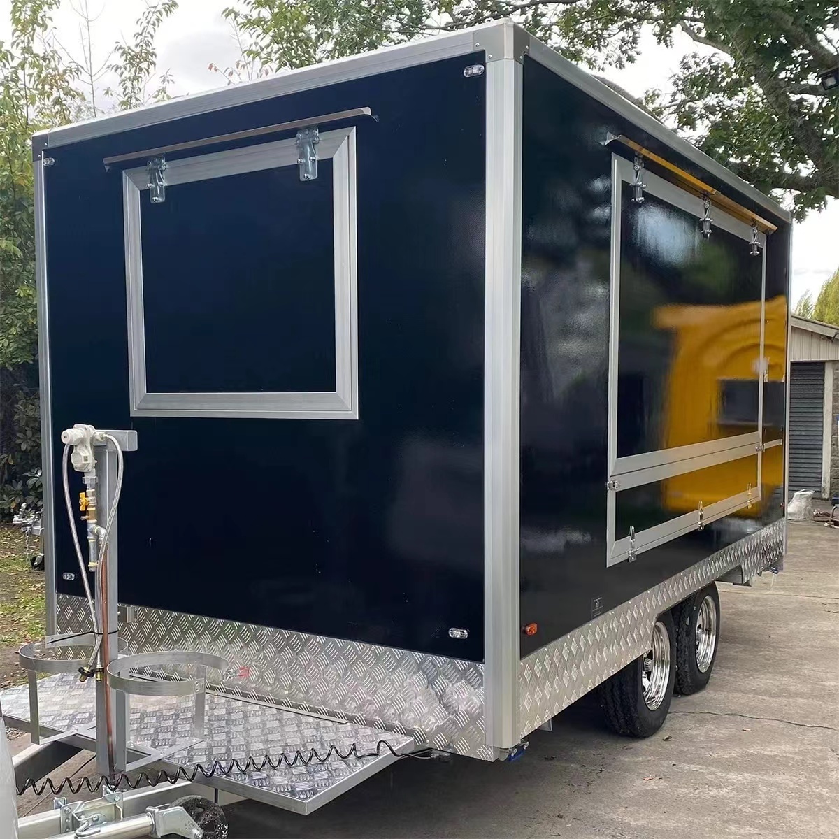 High Quality Square Food Trailer With Kiosk Snack Coffee Mobile Retail Food Trailer Lunch Baked Potato Cart Food Truck