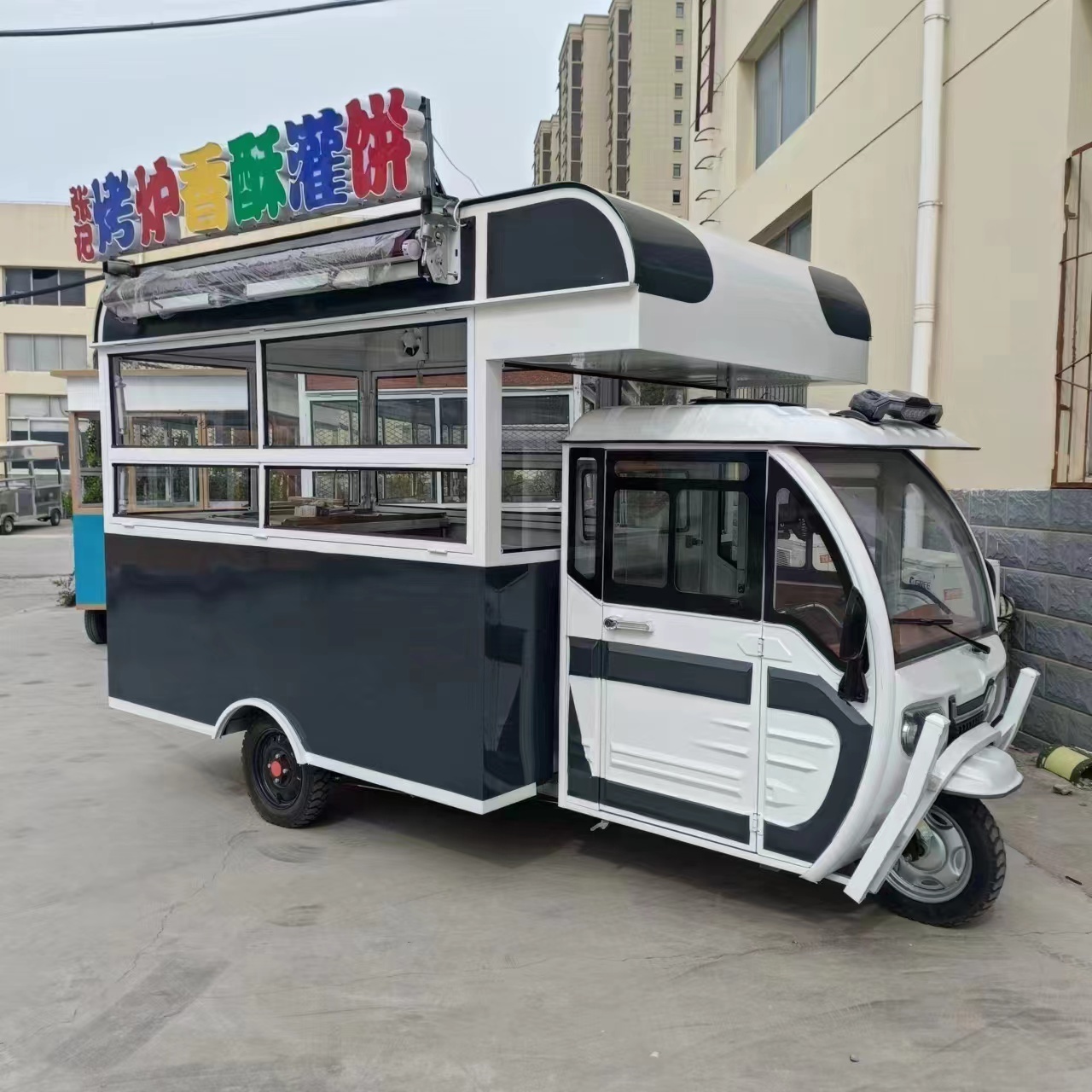 Snack Cart Multifunctional Dining Cart Milk Tea Cold Drink Fried String Breakfast Fast Food Equipment Cart Three Wheels