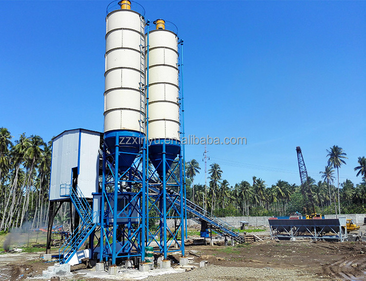 New Type HZS25 25m3/h Concrete Mixer Batching Mixing Plant With PLD800 aggregates batcher