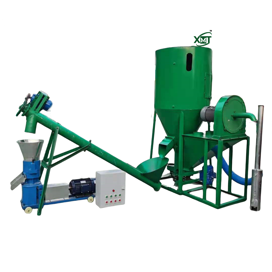 Hay corn straw grinder Grinder pellet making machine production line Livestock animal feed pellet machine