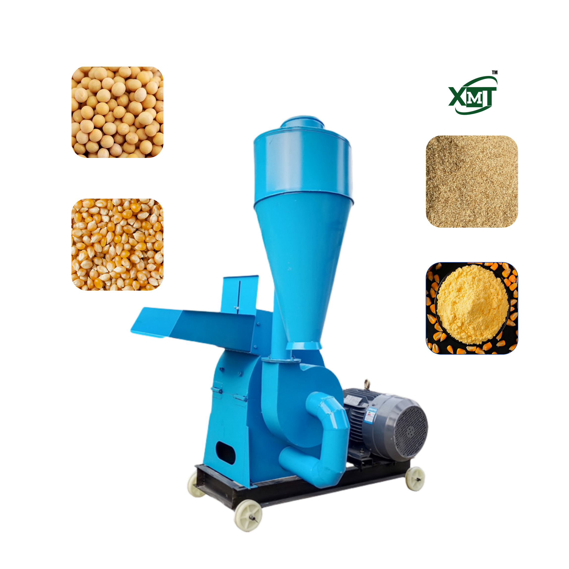 Multi-cavity uniform hammer mill cattle feed crusher 500kg/H pig farm timber mill hammer crusher