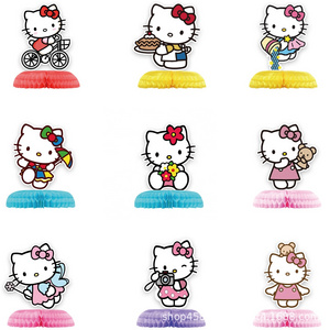 9pcs Hello Kitty Honeycomb Rabbits Set Home Decor  Ornament Cartoon  Honeycomb Table Centerpiece