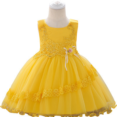 Infant wash clothes lace mesh tutu baby birthday  princess dress children wedding dress