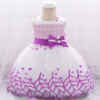 2019 newborn kids girls dress 0-3 years kids embroidered lace princess  bow tie baby dress clothes frozen dresses