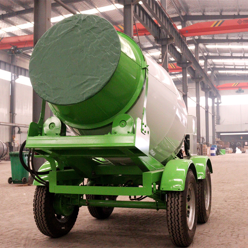 Self Loading Concrete Mixer Tank 37HP EPA Engine Cement Mixer Customized Trailer