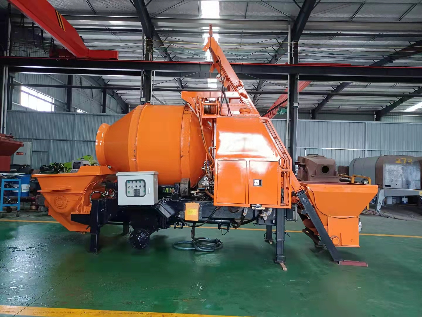 Diesel Portable Trailer Concrete Pump With Mixer 40m3/h Pumpcrete With Mixer