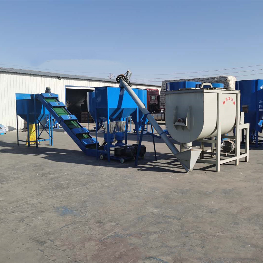 Animal Feed Pellet Granulator Production Line For Cattle Rabbit Chicken Pig Feed Pellet