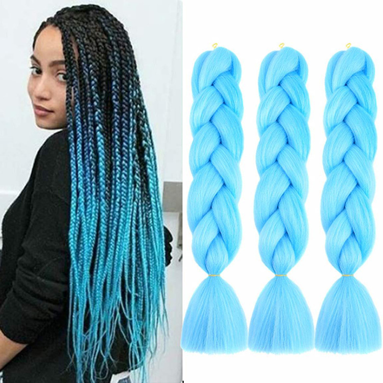 Wholesale Pre Stretched Ombre braids curly weave synthetic braiding hair vendor extension jumbo braid hair