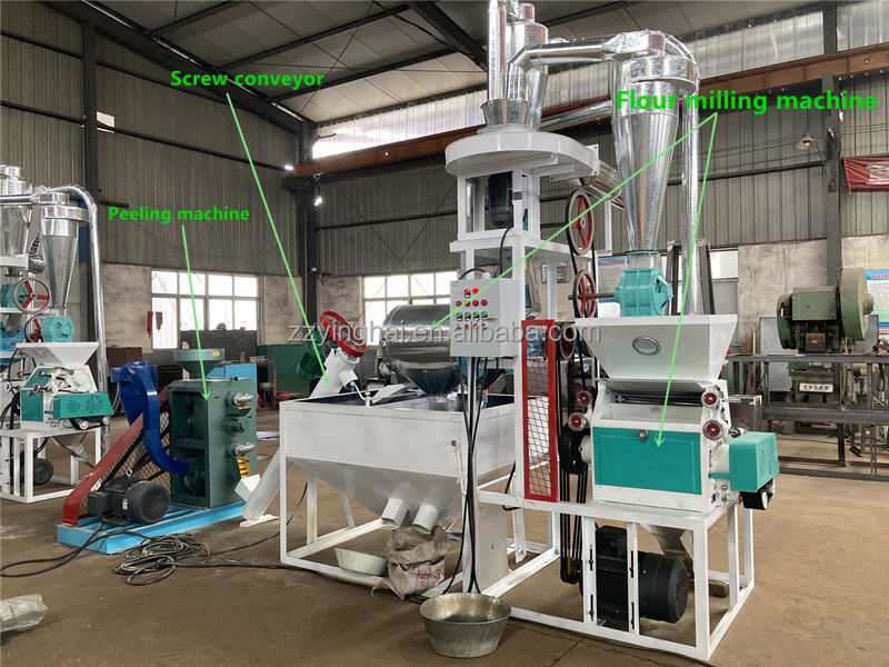 Small Combined Corn Maize Wheat Grain Flour Mill Machinery / Maize Milling Machine 300-500kg/H