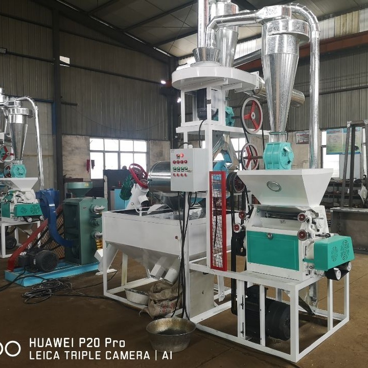 Small Combined Corn Maize Wheat Grain Flour Mill Machinery / Maize Milling Machine 300-500kg/H