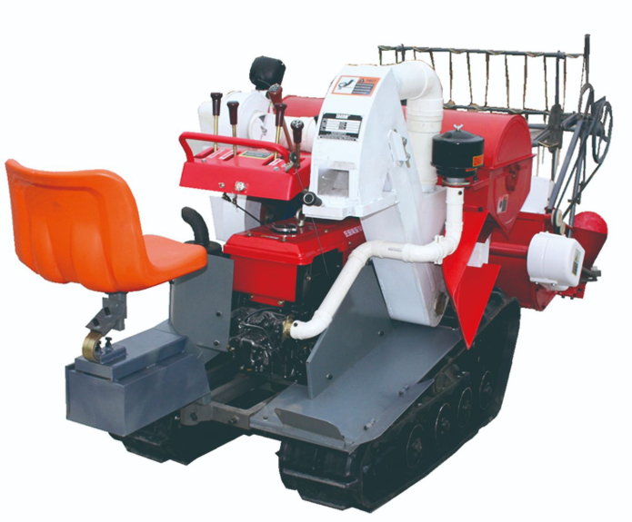 Agricultural Feeding Rice Harvester Crawler Rice Harvester Threshing Cleaning Driving Combine Harvester