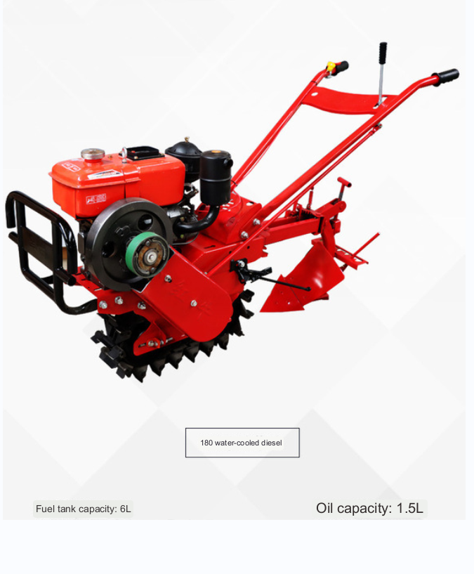 Orchard greenhouse small single chain track plow machine handheld crawler plow machine crawler diesel plow machine