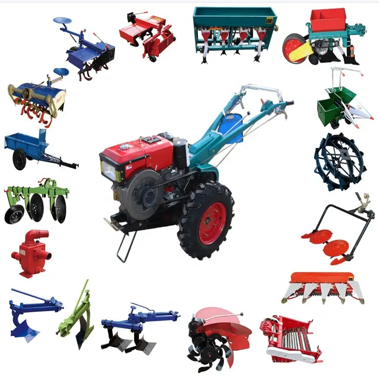 8HP 10HP 12HP 15HP 18HP Hand Tractor Farm Mini Diesel Motorcycle Power Cultivator Two Wheels Walking Tractor