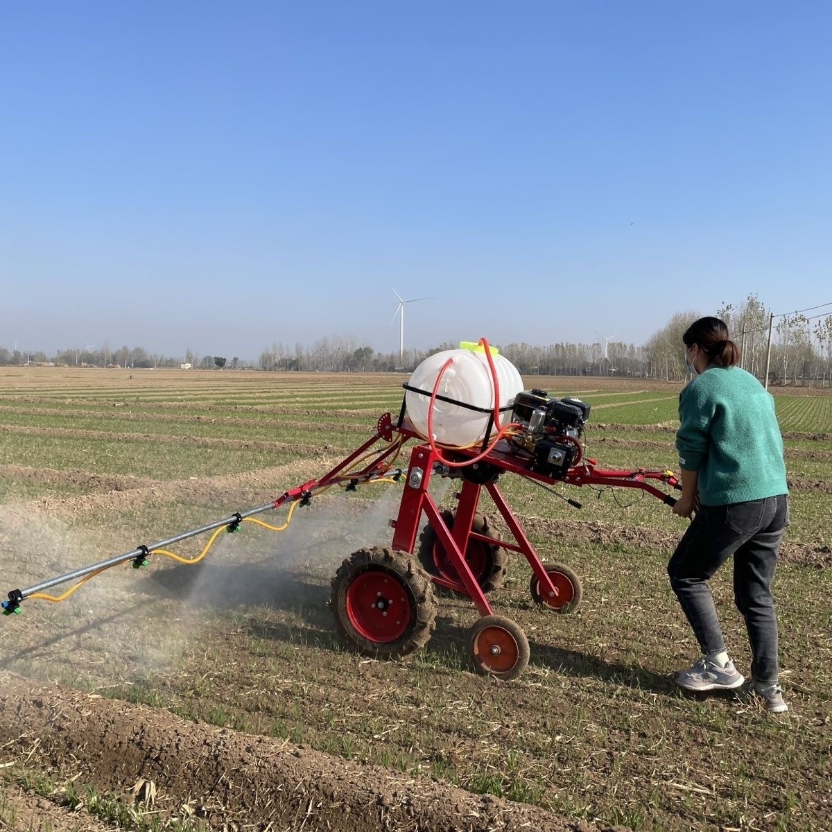 High Quality And Cheap Farm Use Self-propelled Atomizer High Clearance Hand Push  Boom Pesticide Sprayer