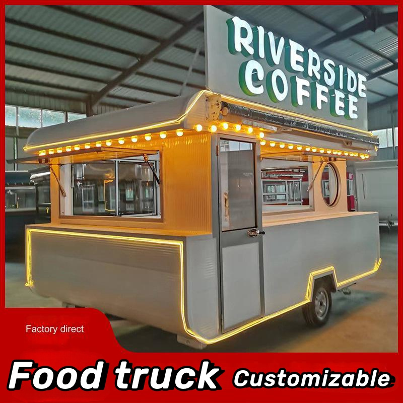 Best price professional food trailer supporting kitchen facilities stainless steel electric food truck 220v