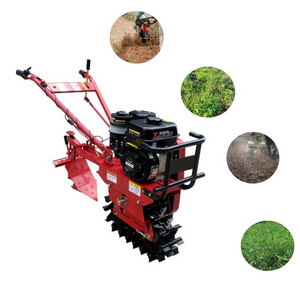 Power Tiller Machine 68 Hot Sell Orchard Double Chain Track Single Chain Track Plow Small Chain Track Microtiller Provided Red