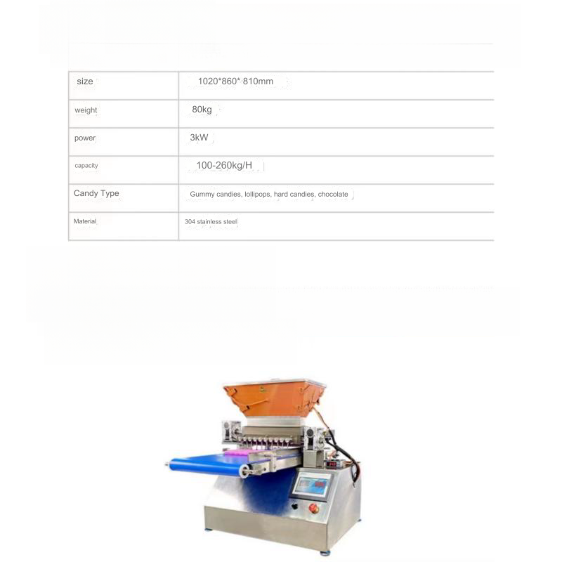 rapid heating Output 230kg/h soft candy depositor machine two motors Runs smoothly candy machine automatique