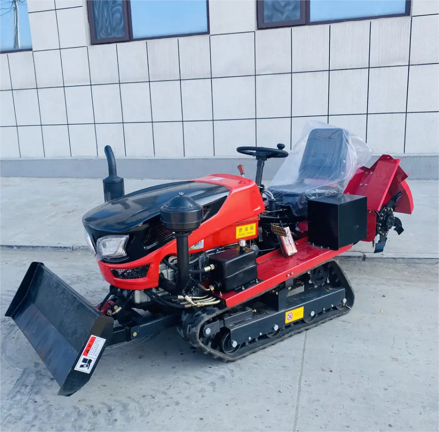 Riding Crawler Rotary Tiller High Horsepower Diesel Power Tiller Small Greenhouse Cultivated Land Ditch Ridger