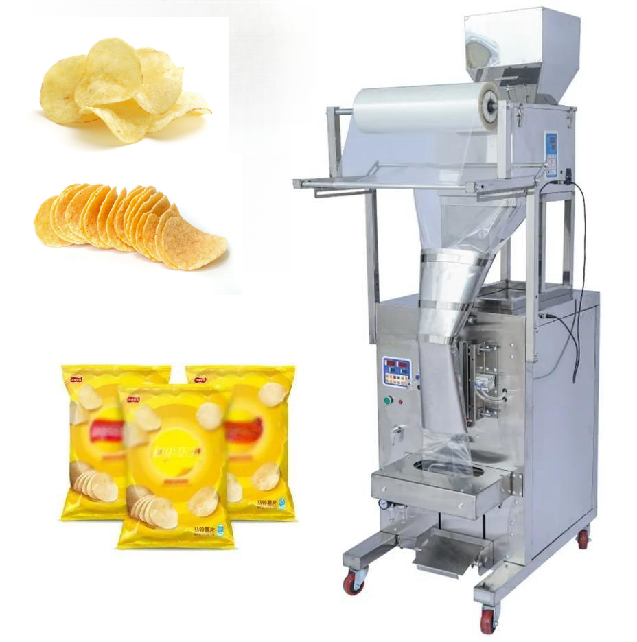 Ex-factory Price Automatic Small Piece Potato Chips Nitrogen Packing Machine Sealing Machines Bottles Packaging Plastic 120