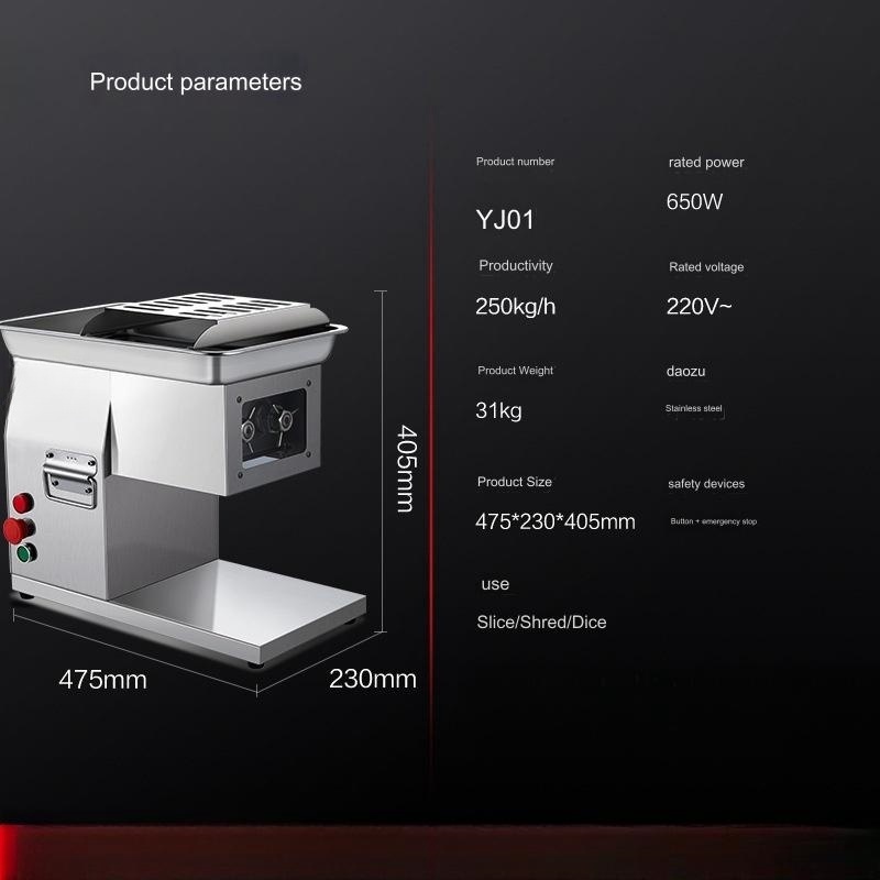 Commercial fresh meat slicer Power 1100w fresh meat slicer machine Meat in one second One machine for multiple purposes