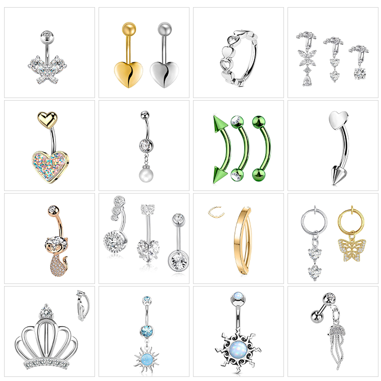 wholesale piercing jewelry belly rings stainless steel plated belly piercing belly button ring