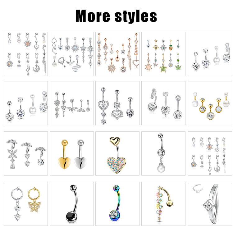 wholesale piercing jewelry belly rings stainless steel plated belly piercing belly button ring