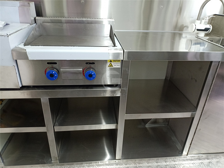 Street Vending Carts Fast Food Trailer With Fryer Griddle Stove