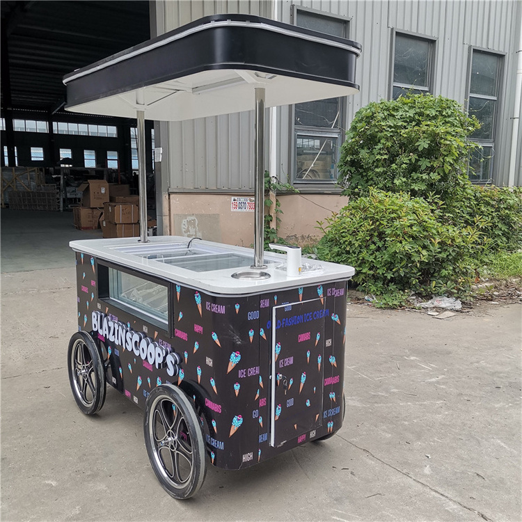 2023 Italian Food Trailer Mobile Ice Cream Cart Snack Food Trailer Caravans for Sale