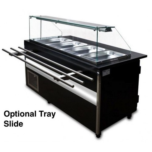 Glass Construction Bain Marie with Glass Sneeze Guard Electric Fuffet Food Warmer Counter