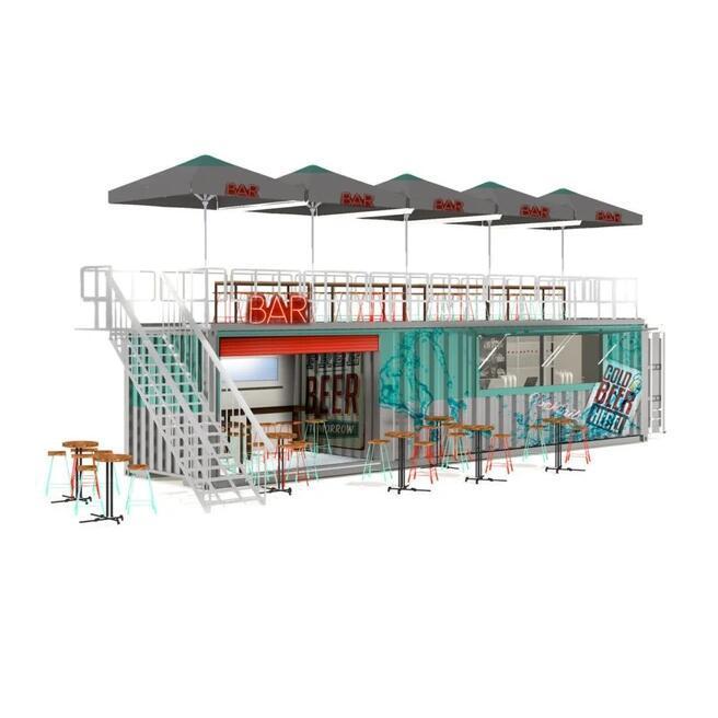 Prefabricated Pop-up Steel Structure Coffee Shop Bar 20ft Shipping Container Coffee Shop For Sale