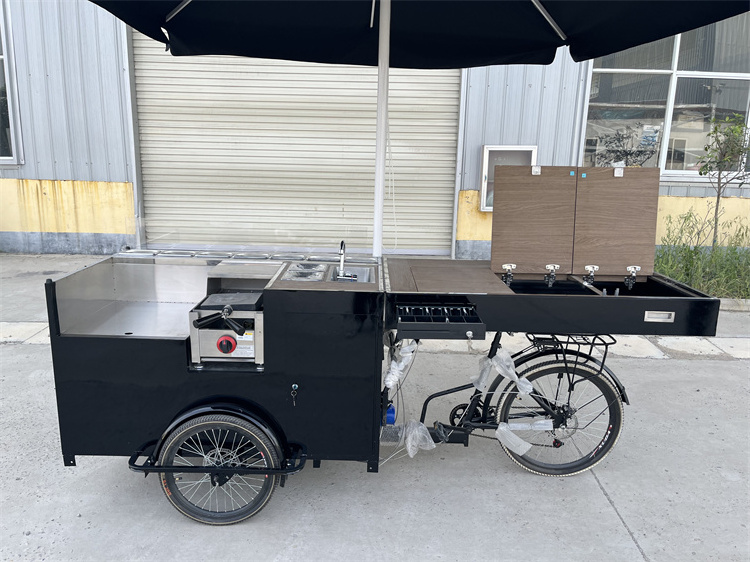 Street Food Carts Mobile Fast Food Tricycle Cart Electrical Beer Bicycle