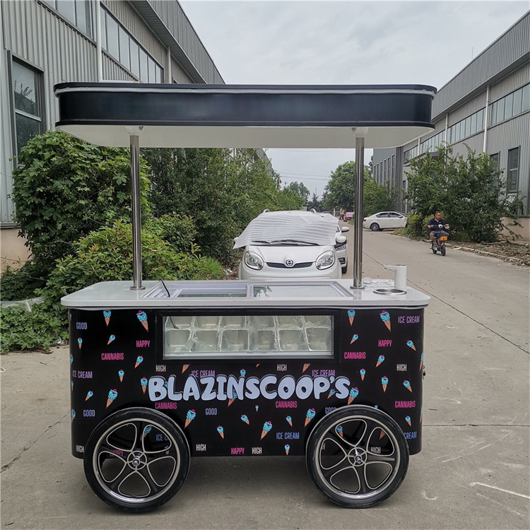 2023 Italian Food Trailer Mobile Ice Cream Cart Snack Food Trailer Caravans for Sale